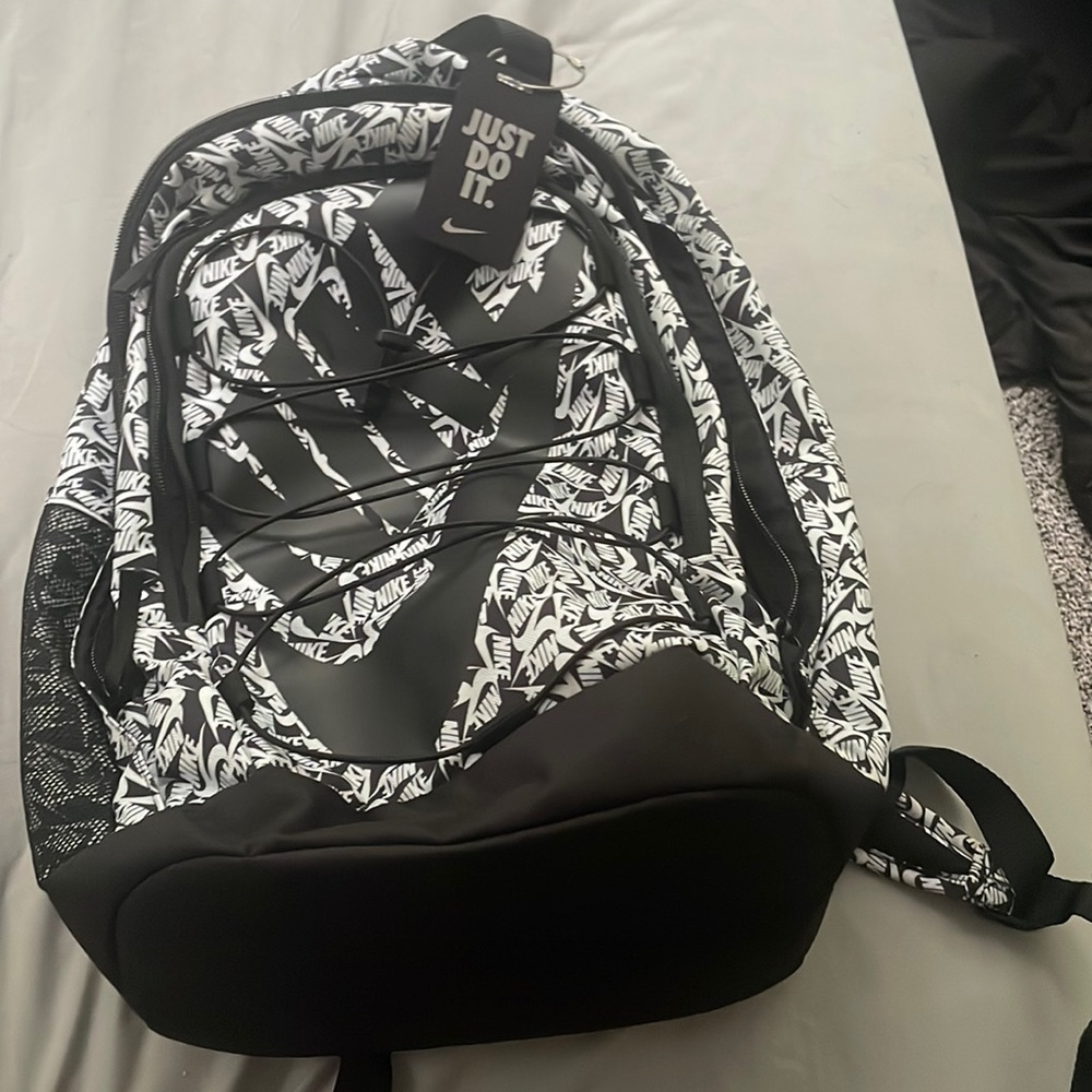 Nike Hayward Printed Backpack, Black and White